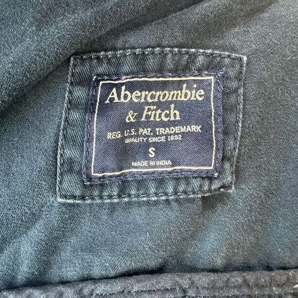Abercrombie & Fitch Size SMALL Navy Cotton Cinch Waist Utility Jacket - Picture 12 of 15